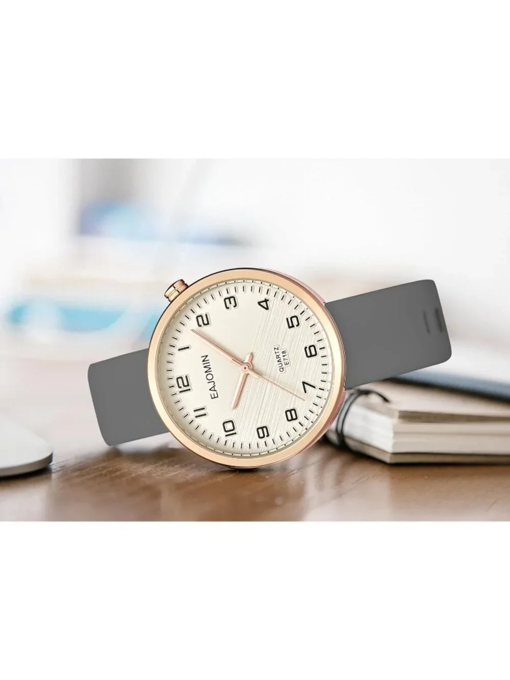 Women's Grey Analog Quartz Soft Silicone Band Easy Read Dial Waterproof Watch